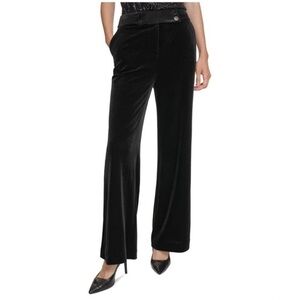 Calvin Klein Whitney Velvet High Rise Wide Leg Casual Pants